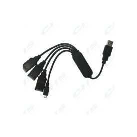 WIRETEK USB 2.0 HUB 4 port (3x USB A + 1x mini USB)