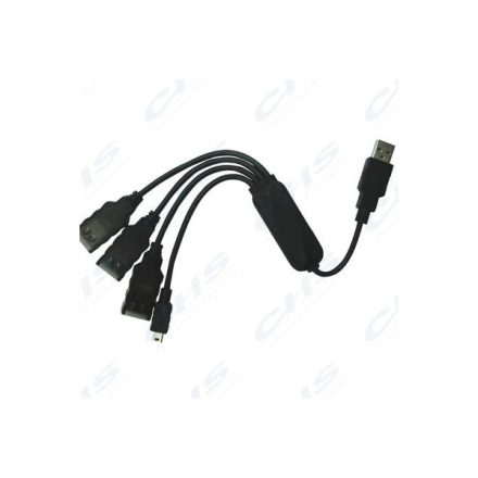 WIRETEK USB 2.0 HUB 4 port (3x USB A + 1x mini USB)