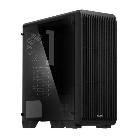 ZALMAN Ház Midi ATX S2TG Üvegfalú Tápegység nélkül, Fekete