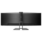 PHILIPS Ívelt monitor 48.8" 499P9H, 5120x1440, 32:9, 450cd/m2, 5ms, USB-C(+dokkoló)/3xUS/LAN/DP/2xHDMI, hangszóró/webkam