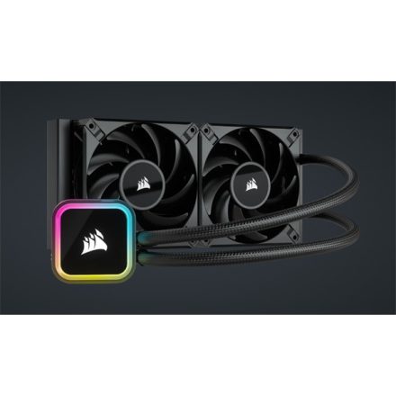 CORSAIR CPU hűtő iCUE H100i RGB ELITE (vízhűtés), 2 Ventilátoros, LGA1700 támogatással, fekete