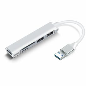   BLACKBIRD USB 3.0 BYL-2508 multiport hub 5in1 3xUSB3.0, SD, TF, ezüst, aluminium ház