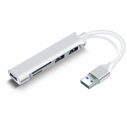 BLACKBIRD USB 3.0 BYL-2508 multiport hub 5in1 3xUSB3.0, SD, TF, ezüst, aluminium ház