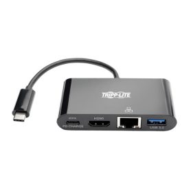   TRIPP LITE USB-C adapter, multiport, 4K HDMI, USB-A Port, GbE, 60W PD töltés, HDCP, Black