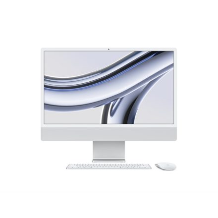 Apple iMac 24" Retina, 4.5K CTO: Apple M3 8C CPU/8C GPU, 8GB/512GB, LAN - Ezüst