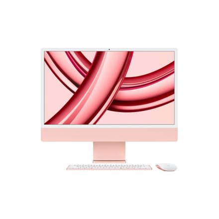 Apple iMac 24" Retina, 4.5K CTO: Apple M3 8C CPU/8C GPU, 16GB/512GB, LAN - Rózsaszín