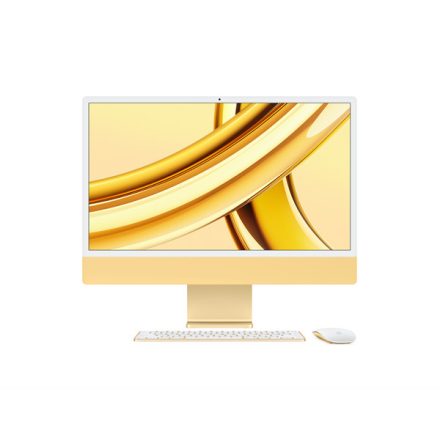 Apple iMac 24" Retina, 4.5K CTO: Apple M3 8C CPU/10C GPU, 16GB/256GB - Sárga