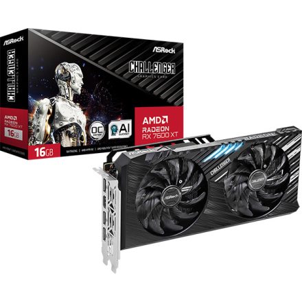 ASROCK Videokártya PCI-Ex16x AMD RX 7600 XT CHALLENGER 16GB DDR6 OC