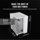 CORSAIR Ház ATX 6500X Dual Chamber, Tápegység nélkül, Edzett Üveg, fehér