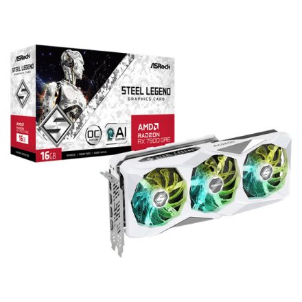 ASROCK Videokártya PCI-Ex16x AMD RX 7900 GRE STEEL LEGEND 16GB DDR6 OC