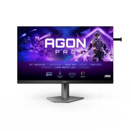 AOC Gaming 520Hz IPS monitor 27" AG276FK, 1920x1080 16:9, 400cd/m2, 0,3ms, 2xHDMI/2xDisplayPort/2xUSB