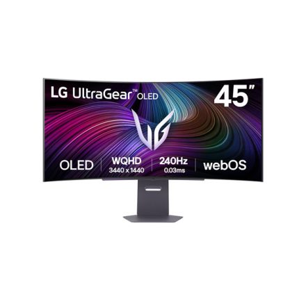 LG OLED Gaming 240Hz ívelt smart monitor 45" 45GX950A, 3440x1440, 21:9, 275cd/m2, 1ms, HDMIx2/Displaypor/USBx2/USB-C