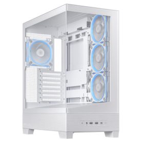 ASUS Ház A31 Plus, Tápegység nélkül, Fehér, Üvegfalú