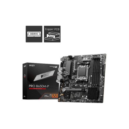 MSI Alaplap AM5 PRO B650M-P AMD B650, mATX