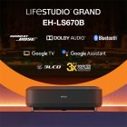 EPSON Projektor - Lifestudio Grand – EH-LS670B Metálfekete (3LCD, 4K Pro, 16:9, 3600 AL, 5 000 000:1, HDMI/USB/WiFi)